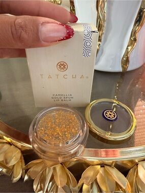 Tatcha Camellia Gold Spun Lip Balm — Gold and Clear